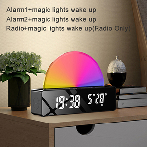 Réveil lumineux Fullwill 2023, nouveau modèle, avec simulation <span class=keywords><strong>de</strong></span> lever <span class=keywords><strong>de</strong></span> soleil, réveil numérique LED - Product Image 3