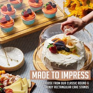 Acacia Gỗ Bánh Đứng Với Nắp 2-Trong-1 Gỗ Bánh Đứng Hiển Thị Đứng Đặt Trái Cây Platter Với Lớn Bánh Dome Bìa - Product Image 6