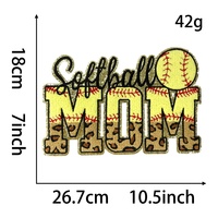Patch brodé en chenille pour maman sportive, pour veste, baseball, softball, football, soccer, basketball, volleyball
