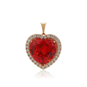 A00605237 xuping珠宝新设计时尚优雅豪华高品质红宝石18k镀金钻石吊坠