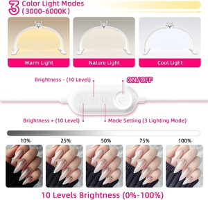 Portable et pliable 180. Lampe UV Diamant Irisé Ultra-Lumineuse pour Ongles, Lampe de Bureau Demi-Lune avec Support Téléphone - Product Image 3