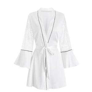 Peignoir sexy en soie glacée, <span class=keywords><strong>robe</strong></span> de nuit dos nu - Product Image 5