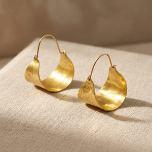 Boucles d'oreilles créoles en argent sterling plaqué or Iroc Sales, tendance, faites à la main, cadeau pour mariage ou fête - Product Image 3