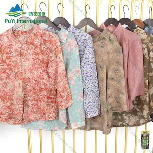 Printed tops shirts women long sleeve casual lot used clothing imported pakistani second hand clothes