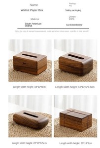 Organizador Lateral de Madera Maciza de Nogal para Cajas de Pañuelos, Moderno, Duradero, Colgante, Multiusos, para Coche, Oficina, Sala de Estar - Product Image 5