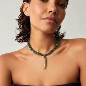 Ciondolo a Forma di <span class=keywords><strong>Pesce</strong></span> con Catena Elegante in Acciaio Inossidabile Placcato Oro per Gioielli da Donna alla Moda - Product Image 2