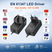 Adaptateur secteur certifié EN 61347 24V 1A 24W, alimentation à découpage AC/DC, transformateur mural pour éclairage LED et maison intelligente