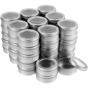 Boîte en métal cylindrique en fer blanc : Conteneur de stockage hermétique avec fenêtre - Product Image 4