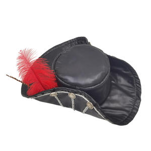 Chapeau de <span class=keywords><strong>pirate</strong></span> pour adulte personnalisé, chapeau de boucanier de luxe pour femme, <span class=keywords><strong>plume</strong></span>, chapeau de cowboy noir, costume, fournitures de fête promotionnelles - Product Image 1