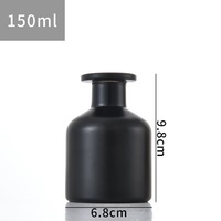Vente en gros de verre noir mat ambré de luxe pour diffuseur de roseaux de 50ml à 250ml en forme de cylindre avec bouchons en caoutchouc