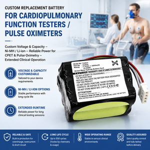 Paquete de Baterías CPET Personalizado para Fluke Oxitest <span class=keywords><strong>NONIN</strong></span> 7500, Masimo Radical 7, Medtronic, Philips, GE, EDAN, Baterías de Iones de Litio y Ni-MH OEM - Product Image 3