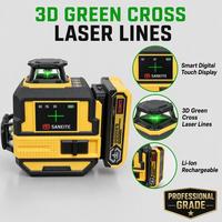 Niveau laser vert SANEITE à 12 lignes, niveau laser mural avec batterie au lithium rechargeable pour une utilisation en construction et en ingénierie