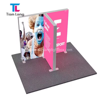 Stand publicitaire rectangulaire pour salon professionnel, profil en aluminium de haute qualité, double face, portable, éclairage rétroéclairé SEG