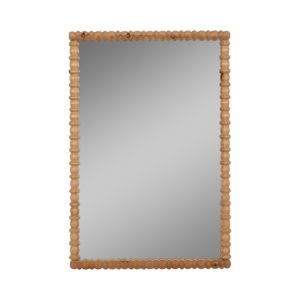 Specchio da Parete Rettangolare in Legno Intagliato con Cornice in Legno di Abete, Specchi Decorativi per Camera da Letto, Dormitorio, Bagno, Ufficio - Product Image 1
