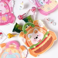 Lot de 10 sacs en plastique refermables à motif de lapin de dessin animé pour biscuits, bijoux, boucles d'oreilles, emballage pour fête d'anniversaire d'enfants