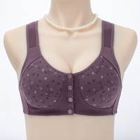 Soutien-gorge confortable et pratique pour femmes âgées, fermeture à boutons sur le devant, en coton, soutien-gorge Daisy pour femmes âgées
