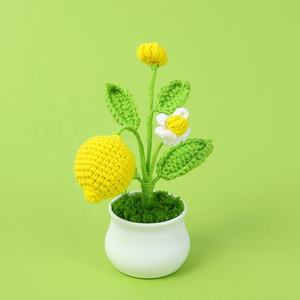 Nouvel Arrivage Délicat Multicolore Fleur au Crochet <span class=keywords><strong>Arbre</strong></span> Fruitier Plante en Pot Vente en Gros Tricoté en Laine Longue Durée Nouvel An Chinois - Product Image 3