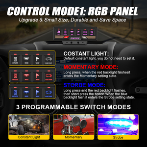 Panel de Interruptor táctil Digital IP68 a prueba de agua de 6 bandas con Control de aplicación para RV Boat UTV Jeep SUV Truck Use Switch Panel - Product Image 3