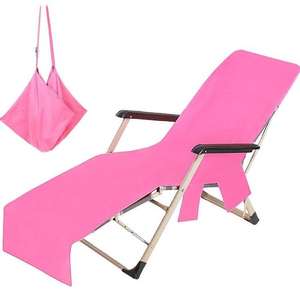 Sedia in microfibra nera per piscina e spiaggia con porta asciugamani <span class=keywords><strong>da</strong></span> <span class=keywords><strong>esterno</strong></span> ad asciugatura rapida con stampa digitale <span class=keywords><strong>telo</strong></span> mare personalizzato - Product Image 1