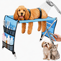 Hamac de toilettage pour petits chiens avec support, hamac de bain pliable pour chiens et chats, pour le bain et les soins quotidiens