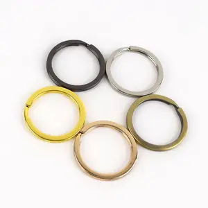Meetee H2-2 25mm Keyrings Flat O Ring for Keys Plating Split Circle Key Ring Accessories Alloy Key Ring