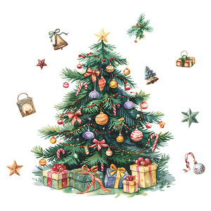 Nuovo arrivo caldo albero di natale e Santa clausola finestra adesivo da parete decalcomanie <span class=keywords><strong>per</strong></span> la decorazione del partito del negozio di casa - Product Image 1