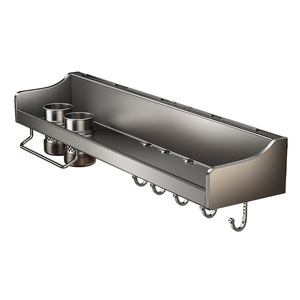 Wall Mounted Knife Rack With Chopstick Holder Punch Free Polished Stainless Steel Kitchen Storage Organizer For Utensils And - Product Image 5