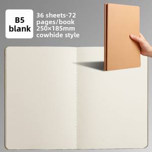 สมุดโน้ตนักเรียน <span class=keywords><strong>DM</strong></span> Mini <span class=keywords><strong>B5</strong></span> ปกหนังสีขาว กระดาษคราฟท์ เย็บเล่ม สมุดจดบันทึกแบบมีเส้น/ไม่มีเส้น/แบบตาราง ของขวัญ - Product Image 6