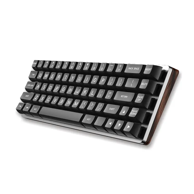 Neu Walnuss ergonomische 67 Tasten Drahtlose Typ-C RGB GATERON blau rot braun Schalter X Bögen Holz Mechanische Tastatur