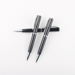 Stylo en métal de luxe noir élégant de bonne qualité avec logo - Product Image 2