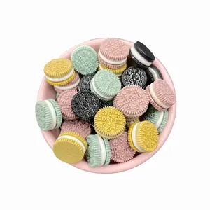 100 Buah Aksesori Rumah Boneka Miniatur Kerajinan DIY Dekorasi Scrapbook Cabochon Lucu Biskuit Resin Simulasi Campuran