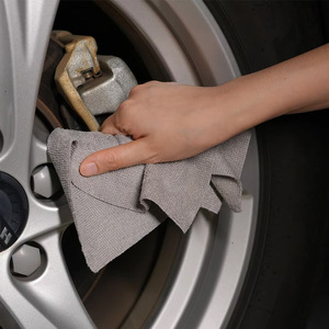 Paño de Limpieza de Microfibra 25x25cm 50 Piezas, Toalla de Limpieza para Auto Gruesa y Absorbente, Multifuncional, Gris, Amarillo Melocotón, Azul - Product Image 2