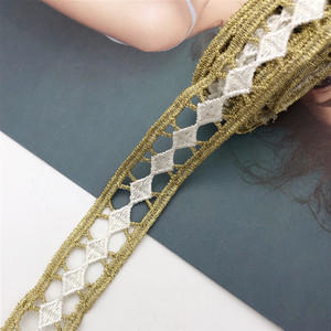 Châu Phi Đầy Màu Sắc Thêu Vàng Bện Ren Cắt Tỉa Ribbon Trim Cho Thủ Công May Wedding Đính DIY Rộng 2Cm - Product Image 2