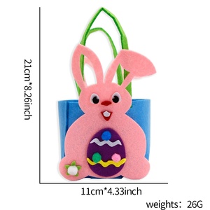 Conejito de Pascua de mano huevo pollito motivo fieltro bolso creativo DIY nueva bolsa de dulces cierre abierto Unisex para decoraciones de fiesta de niños - Product Image 6