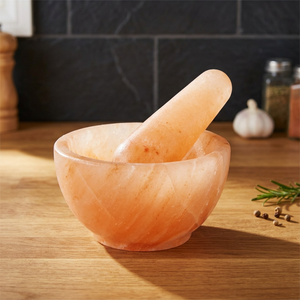 Organic Material Mortar Pestle Waterproof Handmade Natural Shape Kitchen Grinder <b>Pink</b> High Quality Environmental Friendly - Product Image 3
