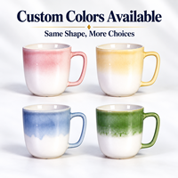 Tasse à café en céramique à glaçure réactive dégradée, tasse à thé en porcelaine bicolore, vente en gros, logo personnalisé, tasse cadeau