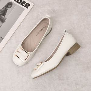 Nouvelles <span class=keywords><strong>ballerines</strong></span> décontractées pour le quotidien, automne 2025, style rétro français, bouche peu profonde, couleur <span class=keywords><strong>nude</strong></span>, dessus en PU, bride croisée, à enfiler, respirantes, en cuir - Product Image 6