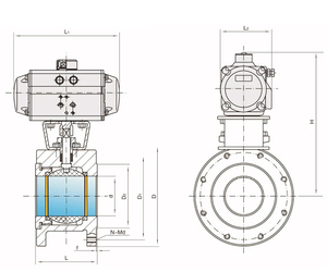 Válvula de bola neumática de inserción delgada tipo oblea/brida personalizada Dn50~Dn400 para aplicaciones generales, compatible con OEM - Product Image 3