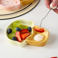 Petite coupelle en céramique mignonne et créative en forme de crème glacée, pour sauce, assaisonnement et fondue, usage domestique