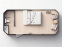 Casa Contenedor Desmontable Contemporánea M5 de 20 pies/40 pies, Acero Galvanizado, Transpirable, Fácil de Transportar, para Hotel, Hogar u Oficina