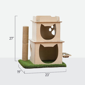 <span class=keywords><strong>คอนโด</strong></span>แมวทำจากไม้สอง<span class=keywords><strong>ชั้น</strong></span>สำหรับใช้ในบ้านพร้อมเสาข่วนเฟอร์นิเจอร์สัตว์เลี้ยงสำหรับแมว - Product Image 4