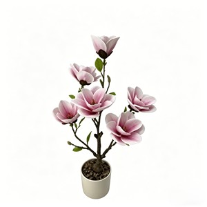 Artificial Magnolia <b>Tree</b> Realistic Real Touch Leaves and Flowers Perfect for Home Decor, Living Room, Wedding & Hotel Decor - Product Image 1