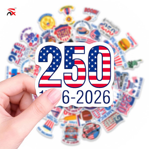 Autocollants personnalisés 50 pièces/paquet, <span class=keywords><strong>film</strong></span> de protection pour téléphone, autocollant pour ordinateur portable, autocollant en vinyle drapeau américain 250 ans d'anniversaire pour la décoration - Product Image 3