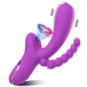 3 in 1 Clit Sucker Dildo <b>Vibrators</b> for Women Clitoris G Spot Tongue Licking Vacuum Stimulator Sex Toys Adult Goods for Female - Product Image 4