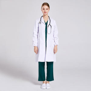 थोक सस्ते डॉक्टर के कपास पॉलिएस्टर लंबे समय से स्लीपर बने डॉक्टर की प्रयोगशाला के कोट के छोटे गर्मियों के स्क्रब को ओवरऑल किया गया - Product Image 4