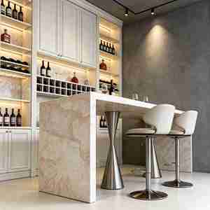 Modern Bar <b>Table</b> Natural Marble Top Kitchen <b>Island</b> Counter for Home Restaurant Hotel - Product Image 3