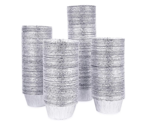 Moules à cupcakes et muffins jetables en aluminium PET de qualité alimentaire, avec couvercles, en feuille d'aluminium argentée, pour la cuisson de puddings, crèmes brûlées et œufs. - Product Image 5