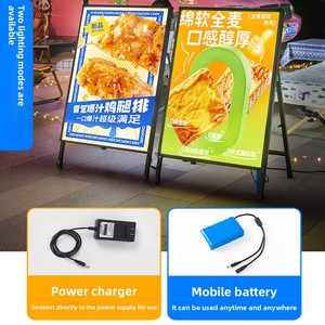 Espositore Luminoso per Cartelloni Pubblicitari, Insegna <span class=keywords><strong>LED</strong></span> Ultrasottile da Esterno, Espositore Mobile Autoportante per Stand - Product Image 2
