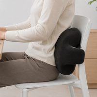 Coussin lombaire en mousse à mémoire de forme avec ailes latérales, oreiller de soutien lombaire ovale pour chaises de bureau, coussin enveloppant pour le dos pour sièges domestiques