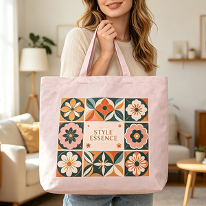 Bolsa <span class=keywords><strong>de</strong></span> Mano <span class=keywords><strong>de</strong></span> Lona <span class=keywords><strong>de</strong></span> Algodón Resistente <span class=keywords><strong>de</strong></span> Primera Calidad con Estampado Geométrico, Bolsa <span class=keywords><strong>de</strong></span> Compras Reutilizable para Mujer, Bolsa <span class=keywords><strong>de</strong></span> Hombro Ecológica - Product Image 4